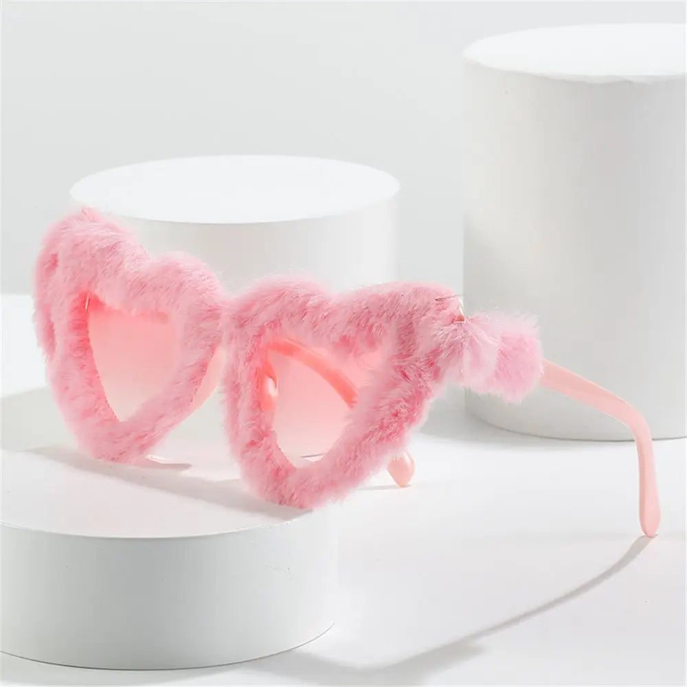 Soft Fur Heart Sunglasses