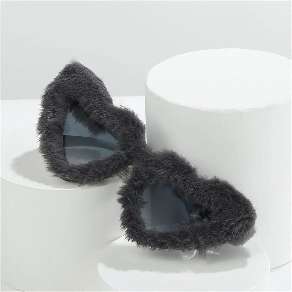 Soft Fur Heart Sunglasses