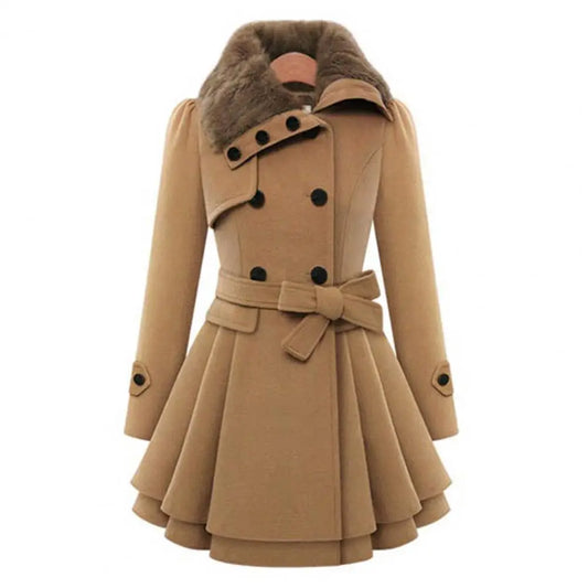 Women Trench Coat Double Breasted Oversize Coat Belt Autumn Winter Wrap Coat Korean Style Slim Lapel Overcoat jacket