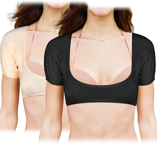 T-shirt Shape Sweat Pads Reusable Washable Underarm Armpit Sweat Pads Perfume Absorbing Guards Shield Anti M L Model Ladies Tops